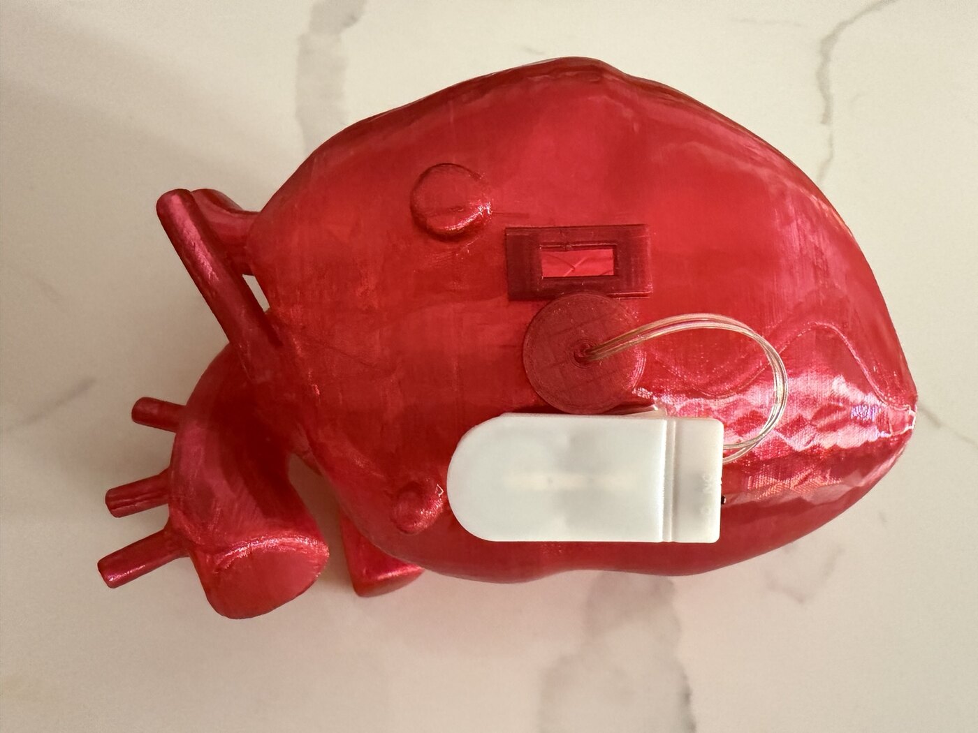 Rear of the heart showing its integrated service and mounting design